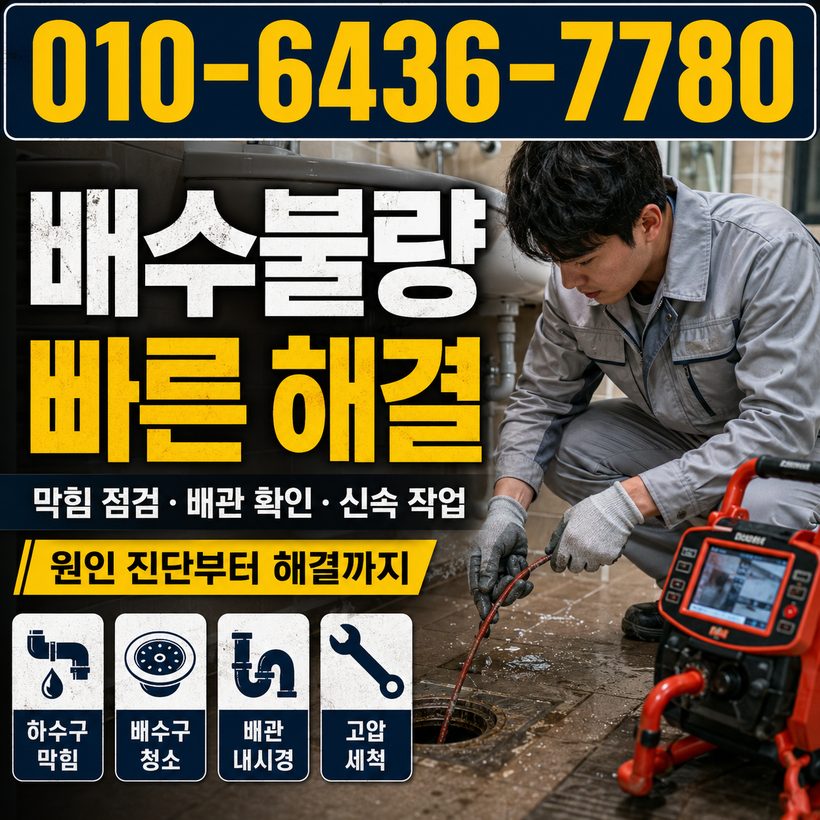 학장동 지역 하수구뚫음 관련 이미지