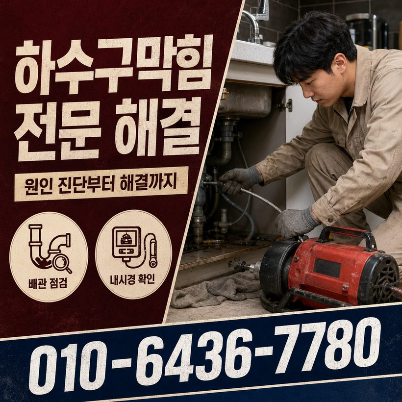 학장동 지역 싱크대막힘 관련 이미지
